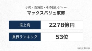 マックスバリュ東海の売上高・業績