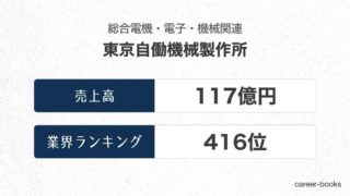 東京自働機械製作所の売上高・業績