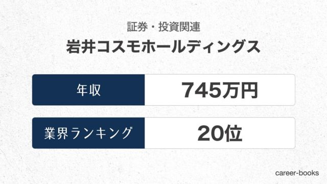 岩井コスモホールディングスの年収情報・業界ランキング