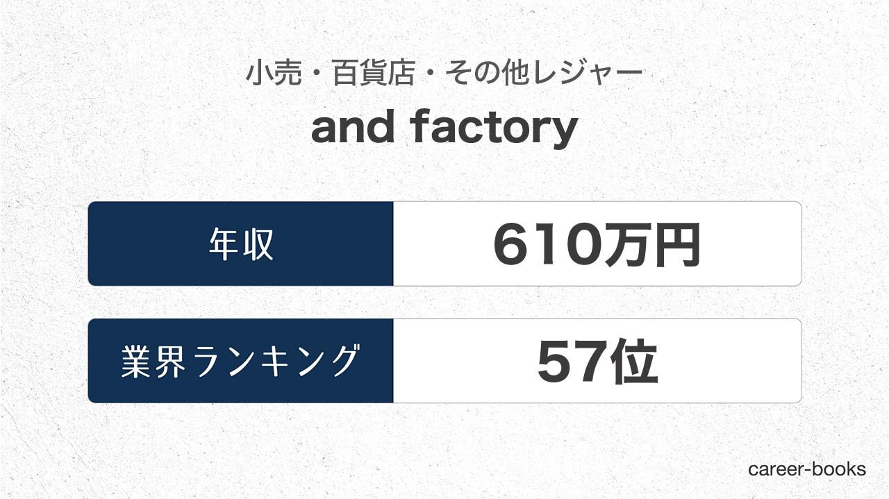 and factoryの年収情報・業界ランキング
