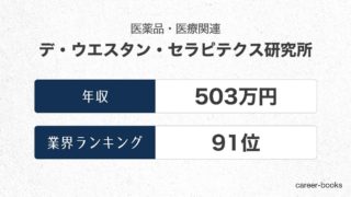 デ・ウエスタン・セラピテクス研究所の年収情報・業界ランキング